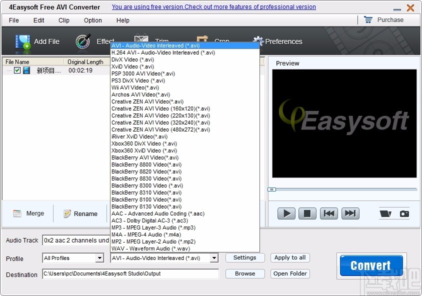 4Easysoft Free AVI Converter(AVI视频格式转换器)