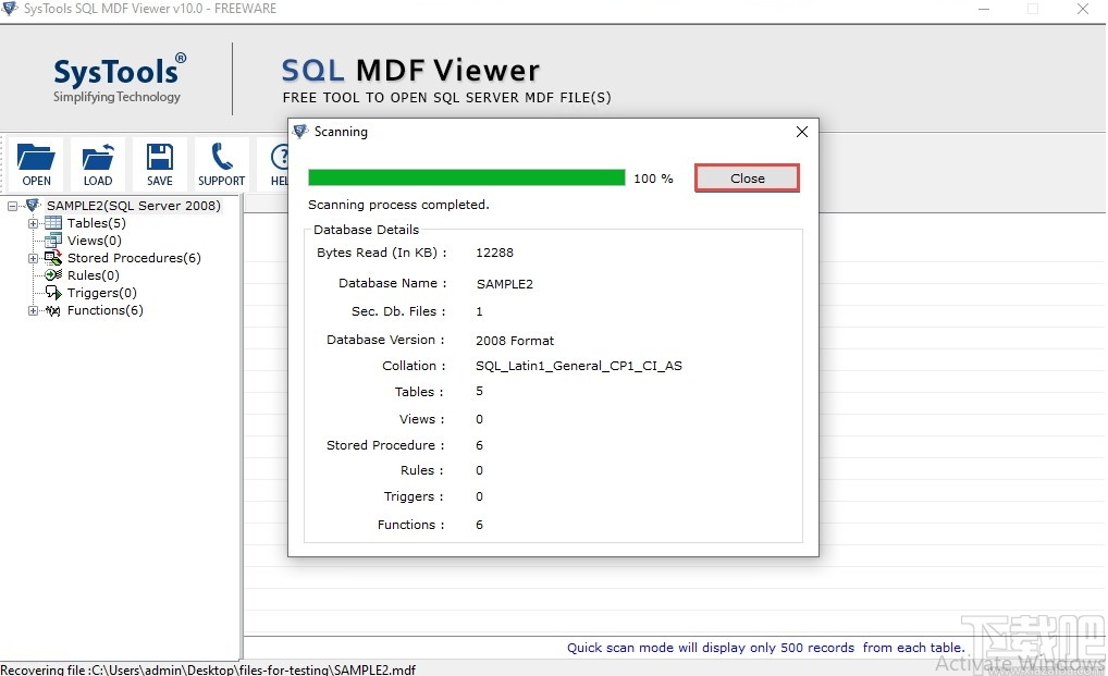 SysTools MDF Viewer(MDF文件管理器)