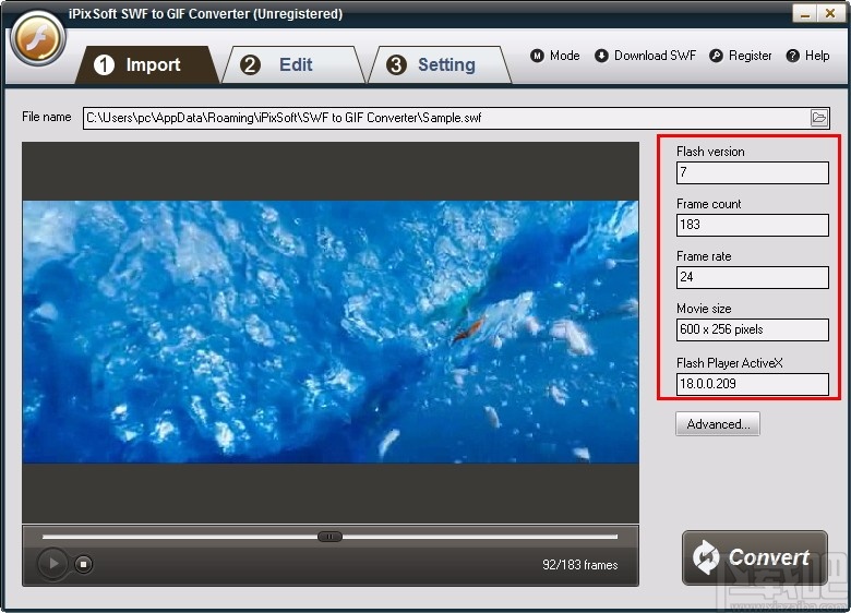 iPixSoft SWF to GIF Converter