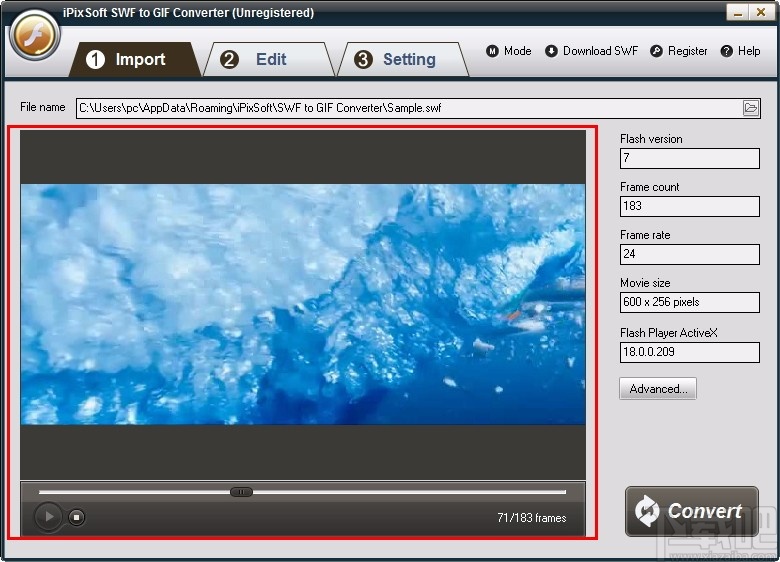 iPixSoft SWF to GIF Converter