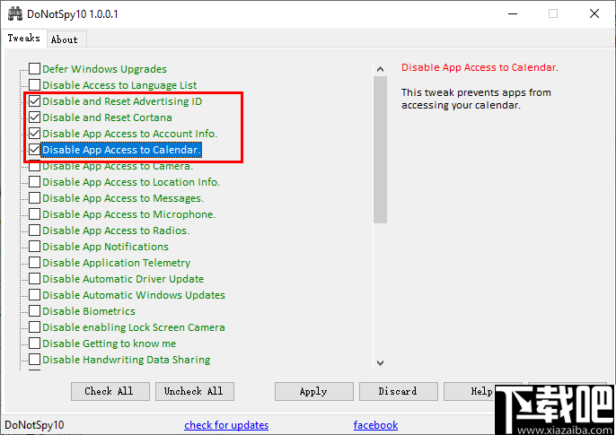 DoNotSpy(win10隐私禁用工具)