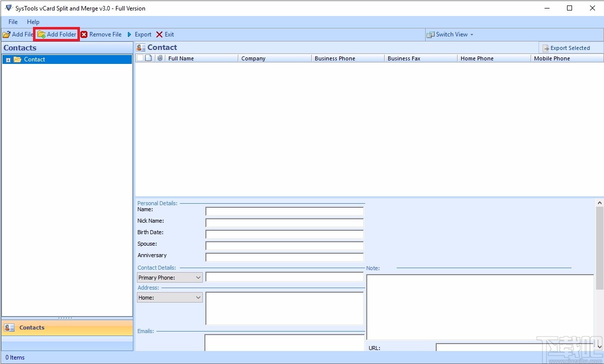 SysTools vCard Split and Merge(vCard分割合并软件)