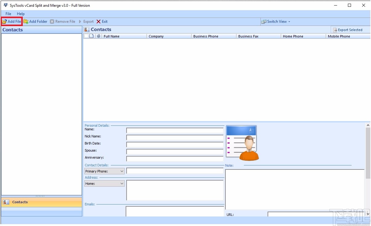 SysTools vCard Split and Merge(vCard分割合并软件)