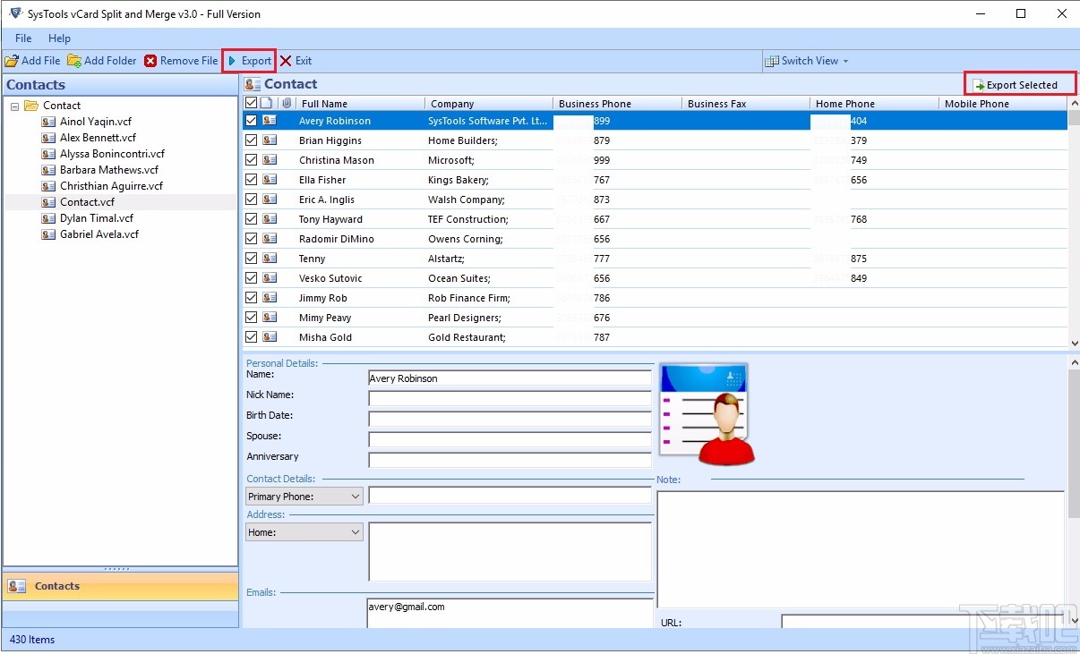 SysTools vCard Split and Merge(vCard分割合并软件)