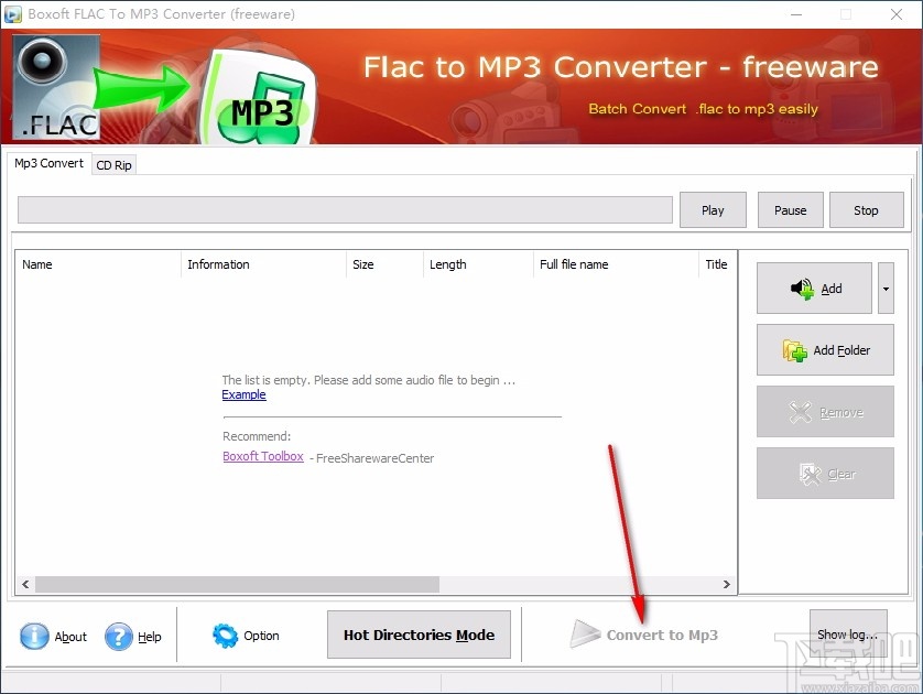 Boxoft Flac to MP3 Converter(Flac转MP3格式工具)