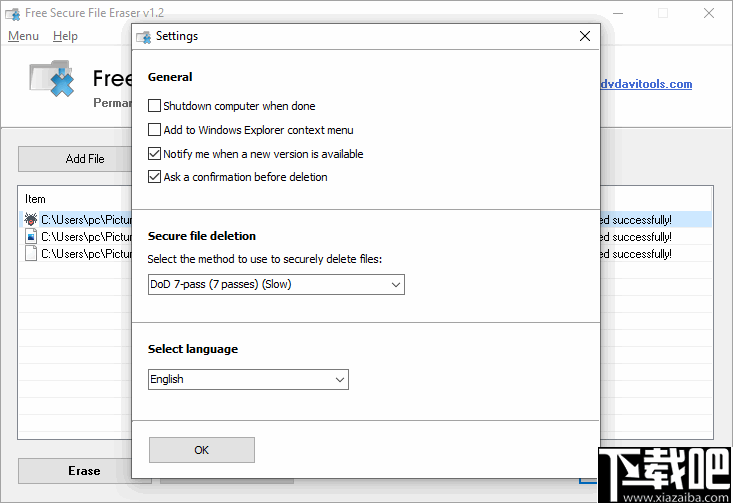 Free Secure File Eraser(安全文件删除工具)