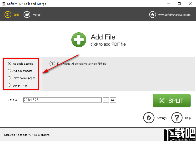 Softdiv PDF Split and Merge(PDF拆分合并工具)