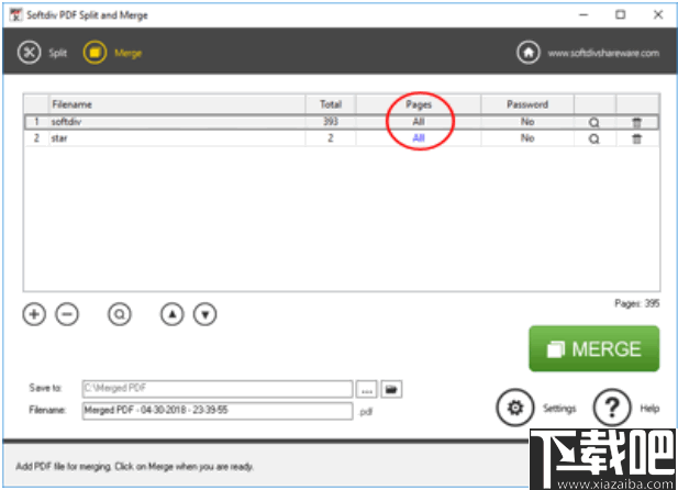 Softdiv PDF Split and Merge(PDF拆分合并工具)