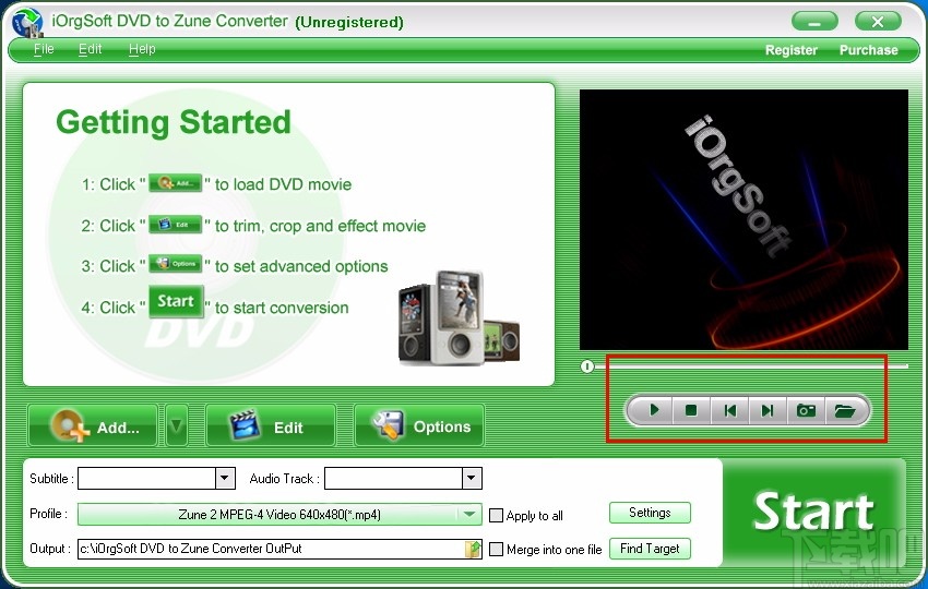 iOrgSoft DVD to Zune Converter(DVD转Zune视频格式转换器)