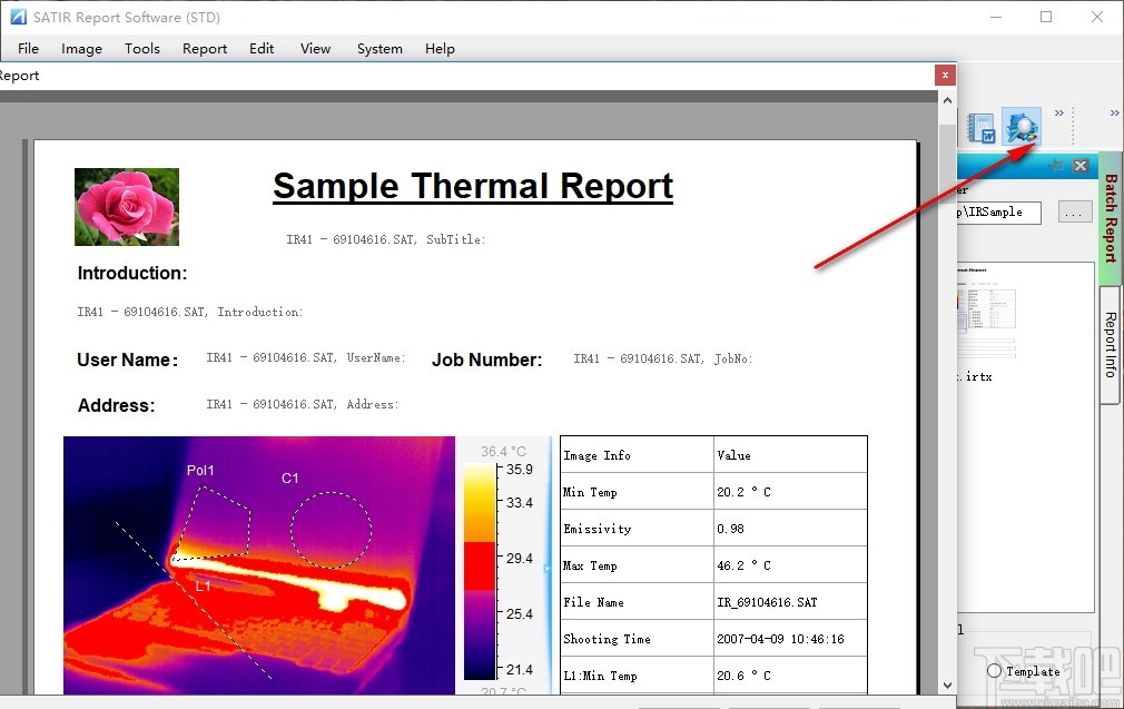 SATIR Report Software(飒特红外报告分析软件)