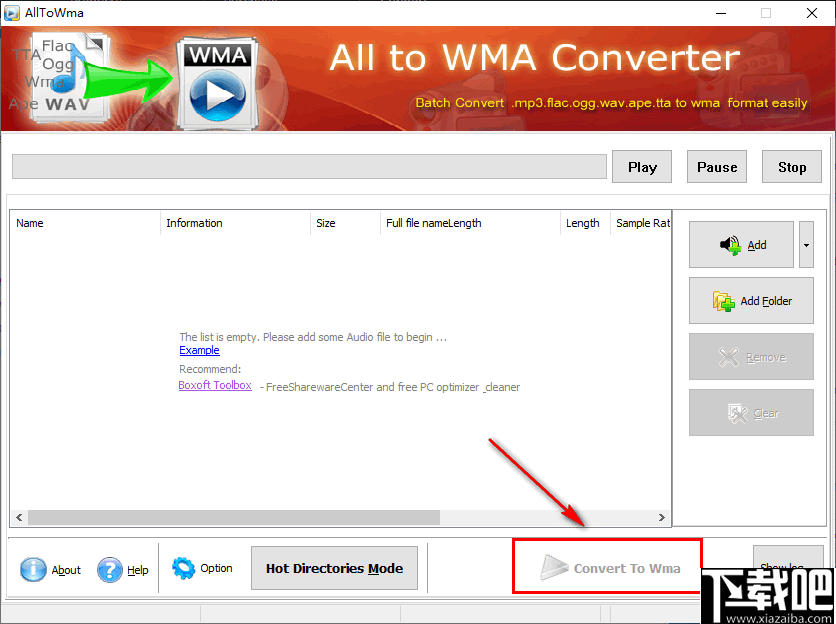 Boxoft All to Wma Converter(WMA音频格式转换器)