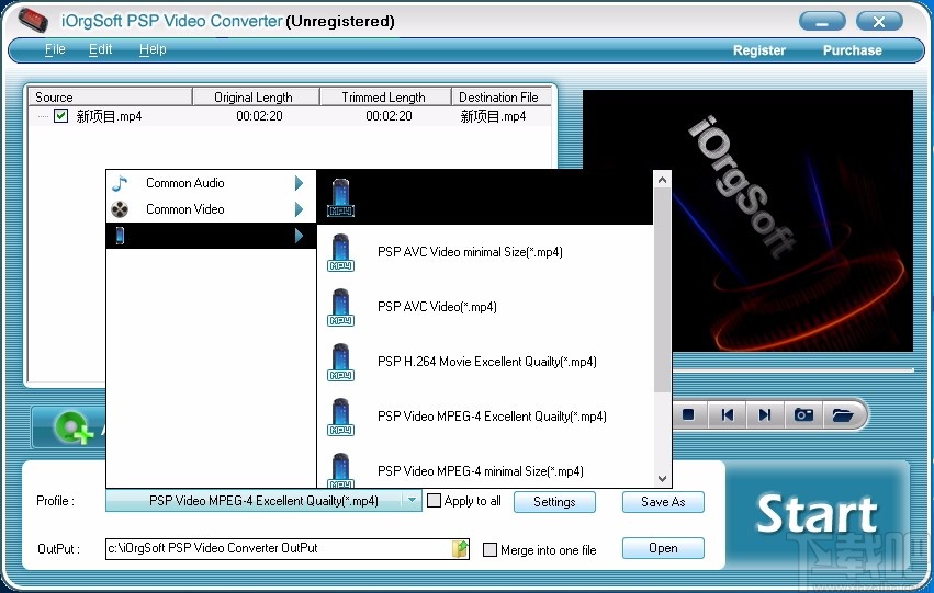 iOrgSoft PSP Video Converter(PSP视频格式转换器)