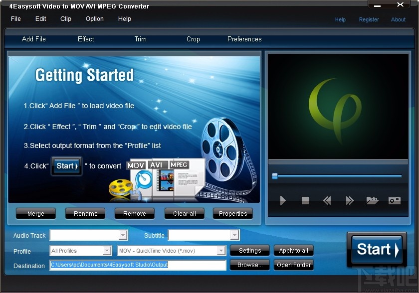 4Easysoft Video to MOV AVI MPEG Converter(MOV/AVI/MPEG视频格式转换器)