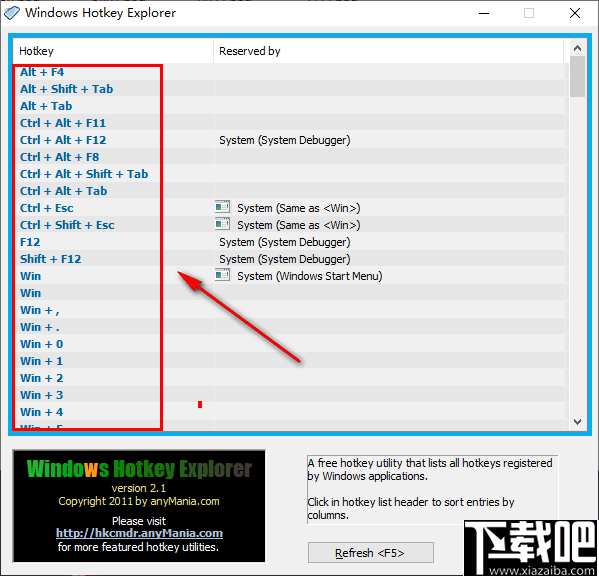 Windows Hotkey Explorer(Windows快捷键管理软件)