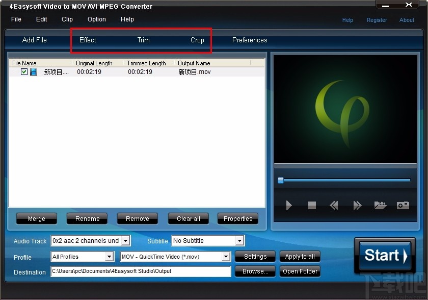 4Easysoft Video to MOV AVI MPEG Converter(MOV/AVI/MPEG视频格式转换器)