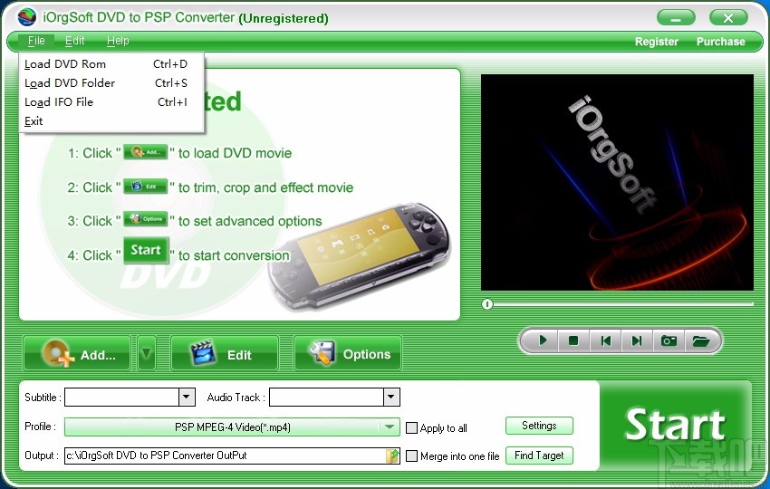 iOrgSoft DVD to PSP Converter(DVD转PSP转换器)