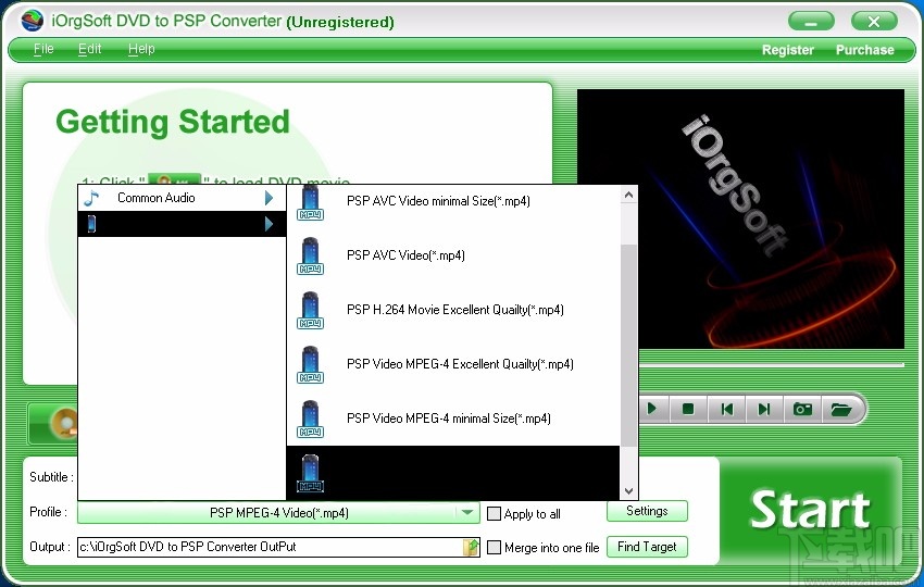 iOrgSoft DVD to PSP Converter(DVD转PSP转换器)