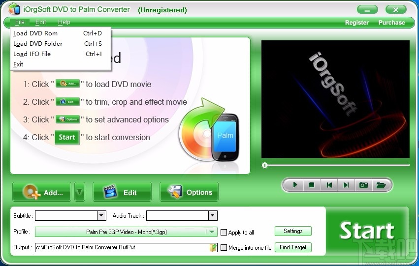 iOrgsoft DVD to Palm Converter(DVD转Palm转换器)