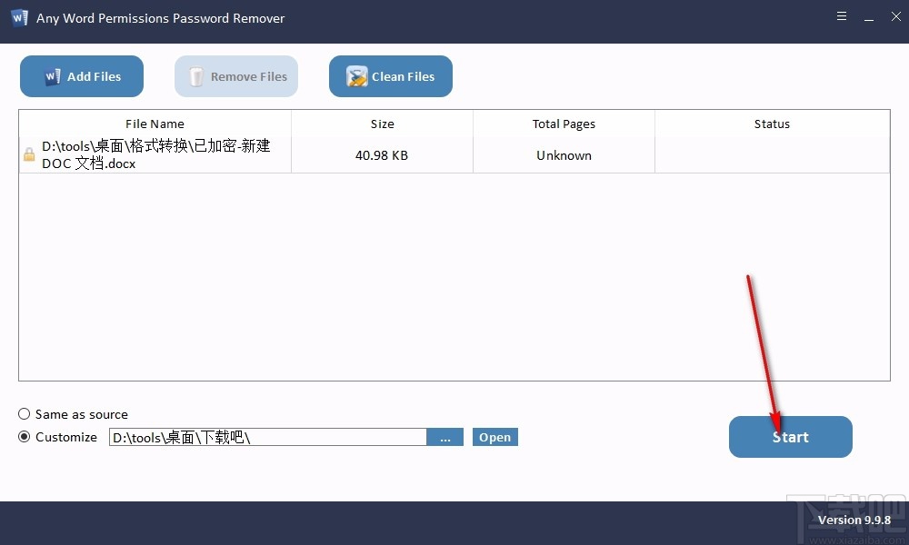 Any Word Permissions Password Remover(Word限制密码删除器)