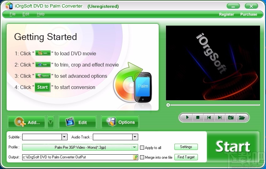 iOrgsoft DVD to Palm Converter(DVD转Palm转换器)