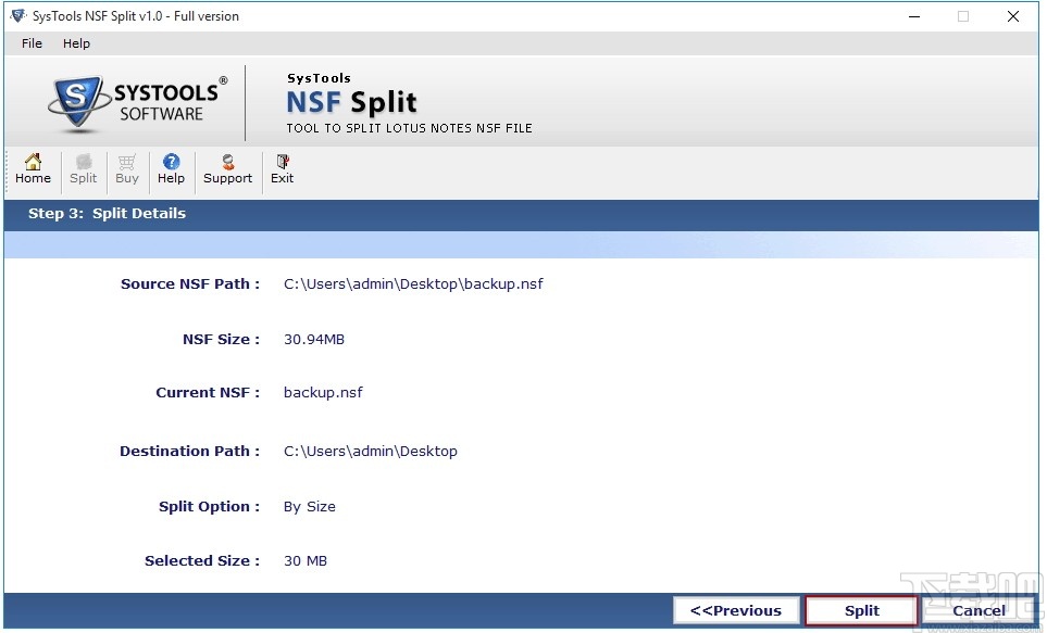 SysTools NSF Split(NSF文件分割软件)