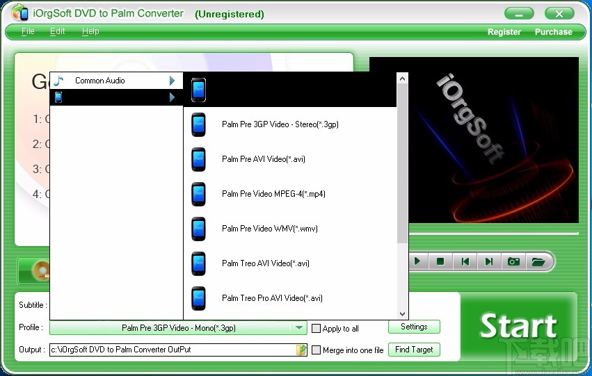 iOrgsoft DVD to Palm Converter(DVD转Palm转换器)