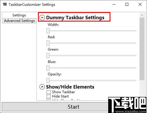 TaskbarCustomizer(任务栏透明度调整软件)