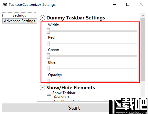 TaskbarCustomizer(任务栏透明度调整软件)