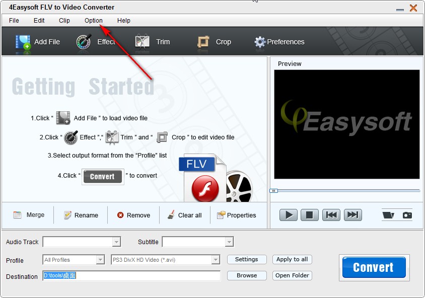 4Easysoft FLV to Video Converter设置截图保存格式的方法