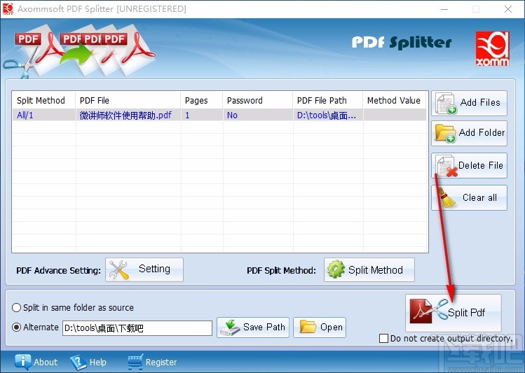 Axommsoft PDF Splitter(pdf分割软件)