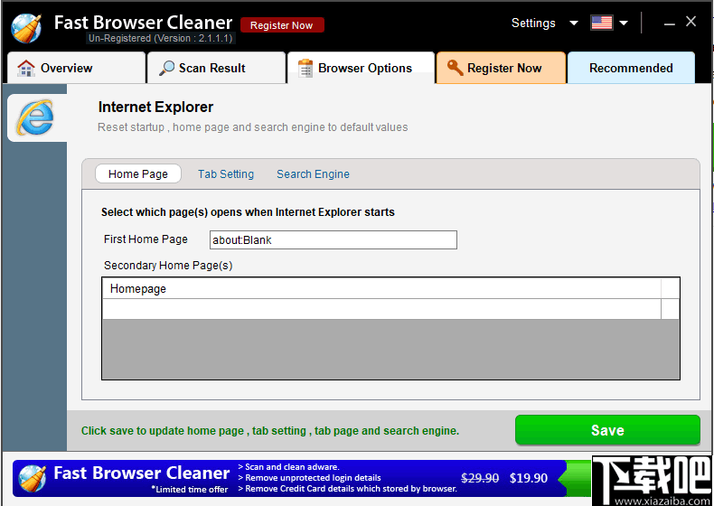 Fast Browser Cleaner(多功能快速浏览器清理工具)