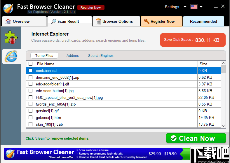 Fast Browser Cleaner(多功能快速浏览器清理工具)