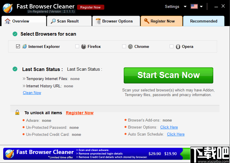 Fast Browser Cleaner(多功能快速浏览器清理工具)