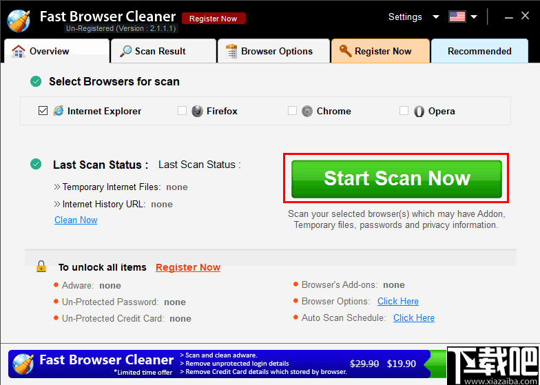 Fast Browser Cleaner(多功能快速浏览器清理工具)