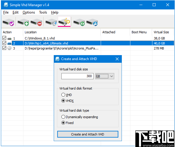 Simple VHD Manager(虚拟硬盘管理器)