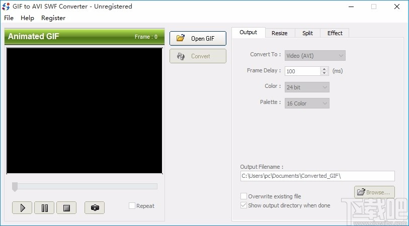 GIF to AVI SWF Converter(GIF转AVI/SWF格式转换器)