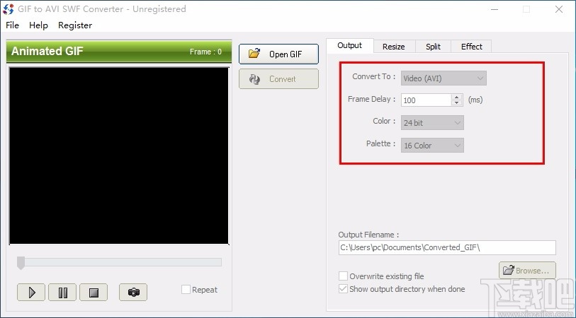 GIF to AVI SWF Converter(GIF转AVI/SWF格式转换器)