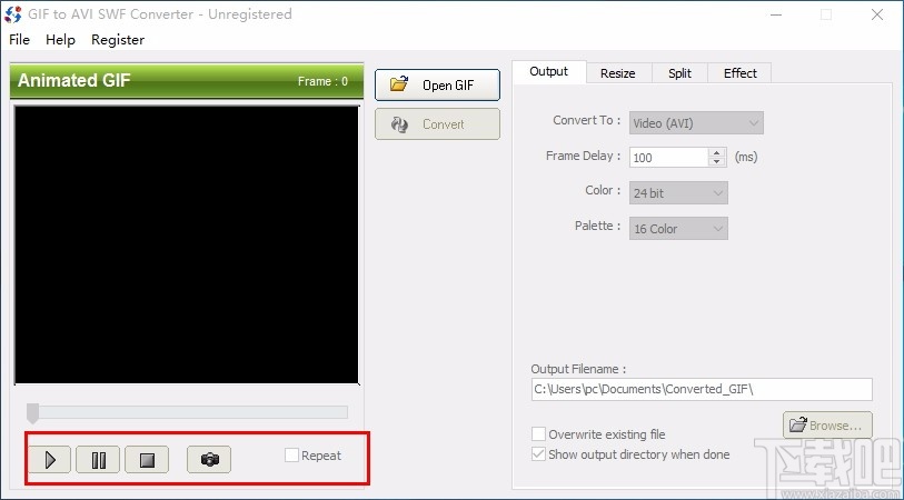 GIF to AVI SWF Converter(GIF转AVI/SWF格式转换器)