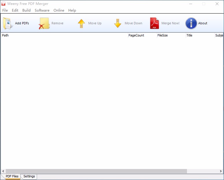 Weeny Free PDF Merger合并PDF的方法