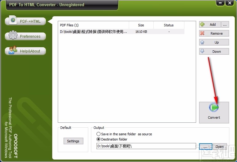 Opoosoft PDF To HTML Converter(PDF转HTML转换器)