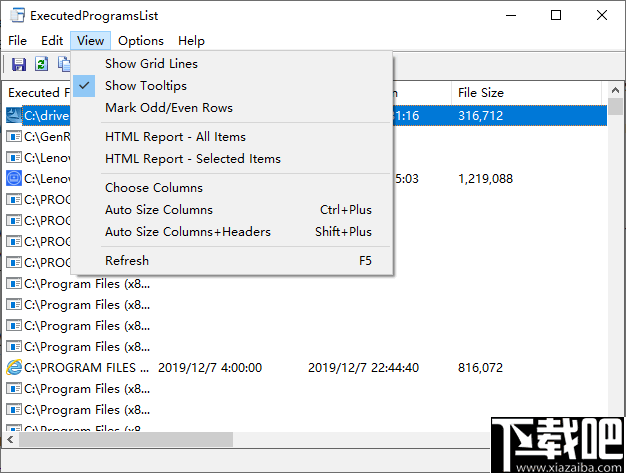 ExecutedProgramsList(软件和批处理文件信息查看列表)