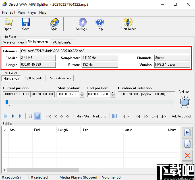 Direct WAV MP3 Splitter(WAV/MP3分割工具)