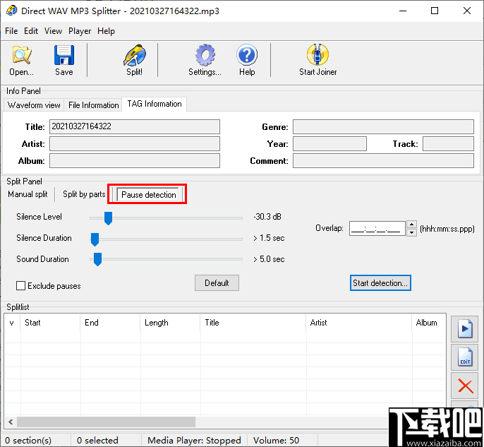 Direct WAV MP3 Splitter(WAV/MP3分割工具)