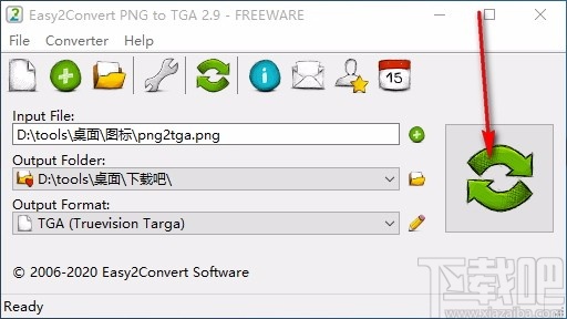 Easy2Convert PNG to TGA(PNG转TGA软件)