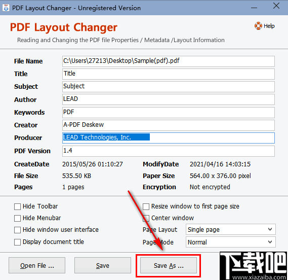 PDF Layout Changer(PDF元数据修改工具)