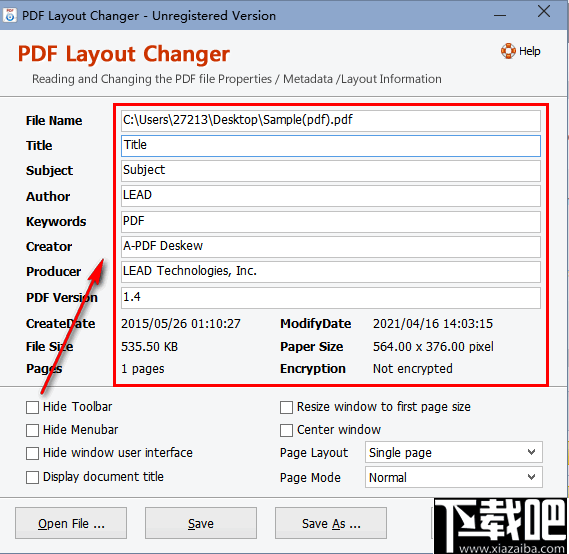 PDF Layout Changer(PDF元数据修改工具)