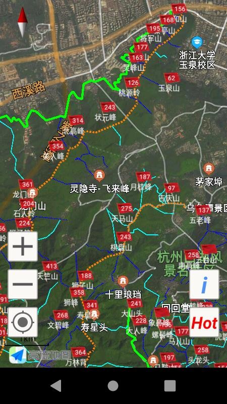 西湖登山地图