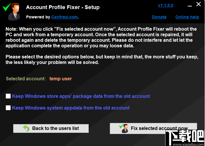 Account Profile Fixer(帐户设定档修复工具)