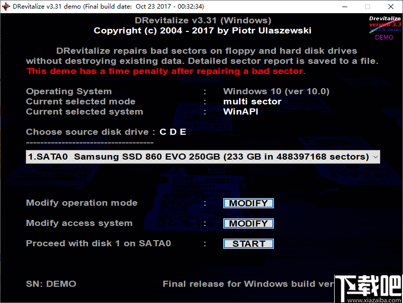 Drevitalize(硬盘坏道修复工具)