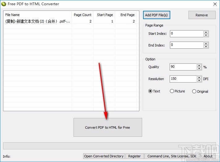 Free PDF to HTML Converter(免费PDF转HTML转换器)